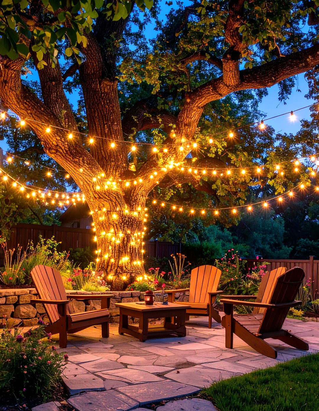 Patio Lights Wrapped Around Trees - 30 patio light ideas