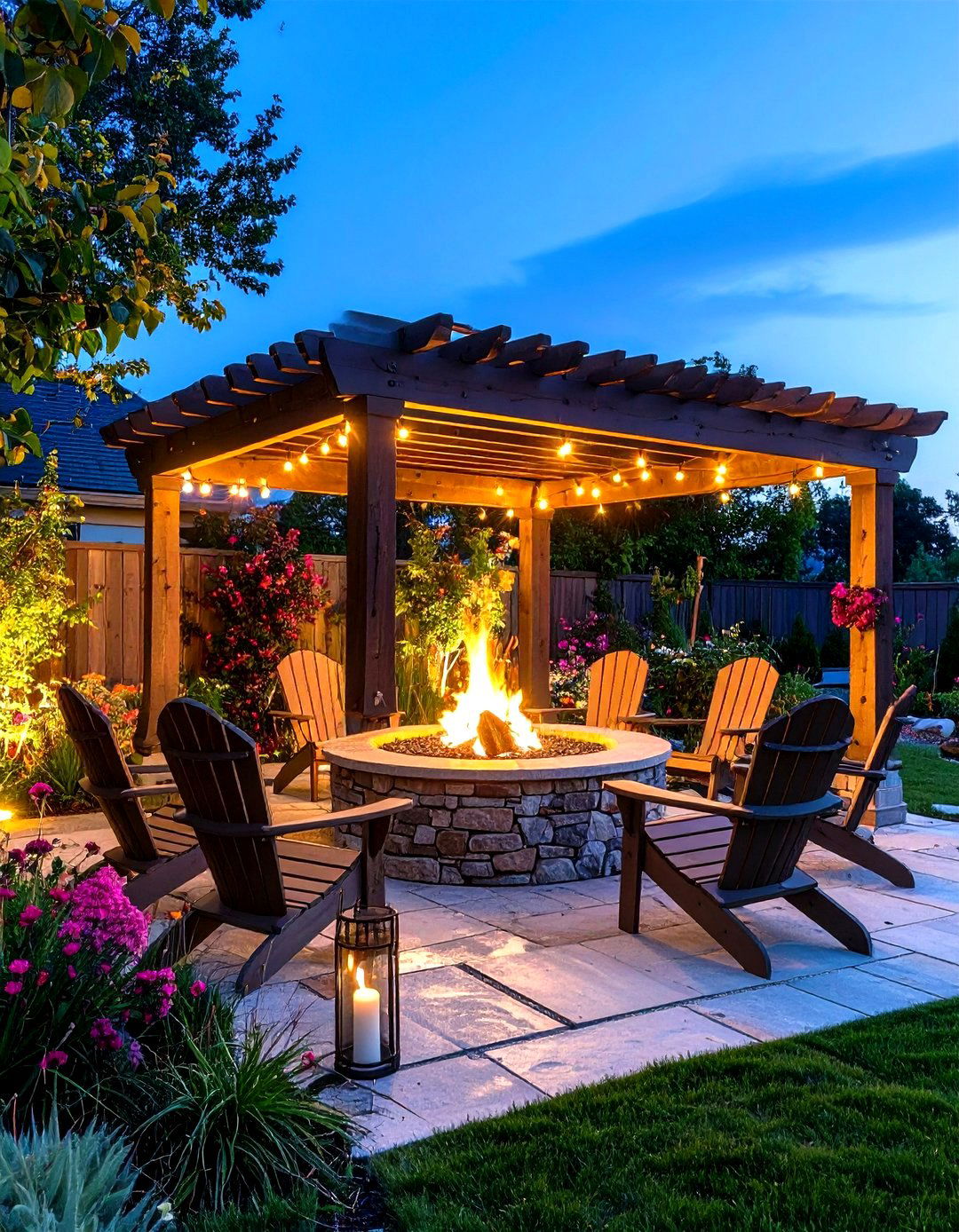 Patio Pergola with a Fire Pit - 30 pergola ideas for patio