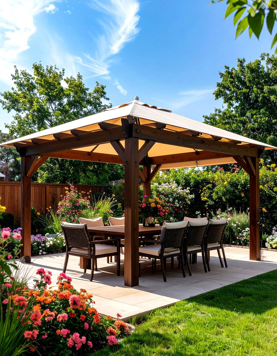 Patio Pergola with a Retractable Canopy - 30 pergola ideas for patio