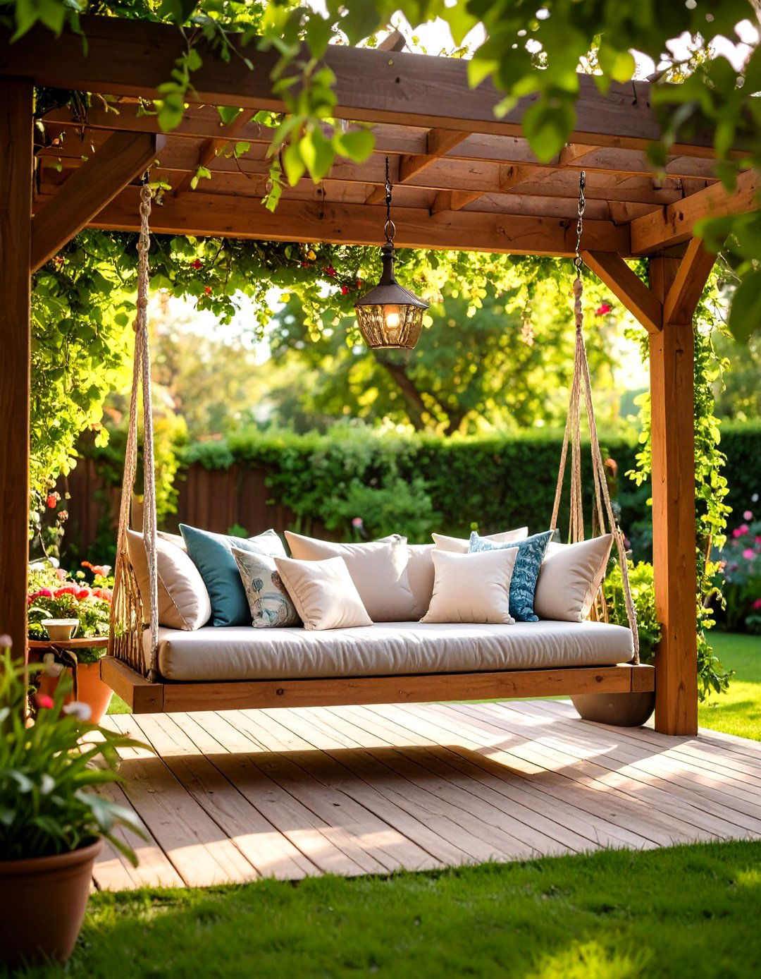 Patio Pergola with a Swing or Daybed - 30 pergola ideas for patio