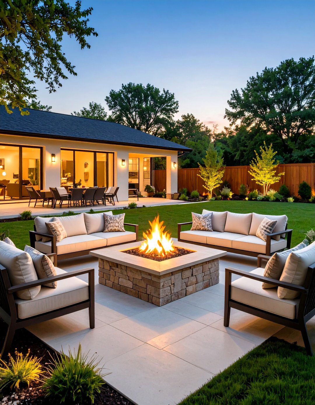 Patio with a Built in Fire Pit - 30 pinterest interior design ideas