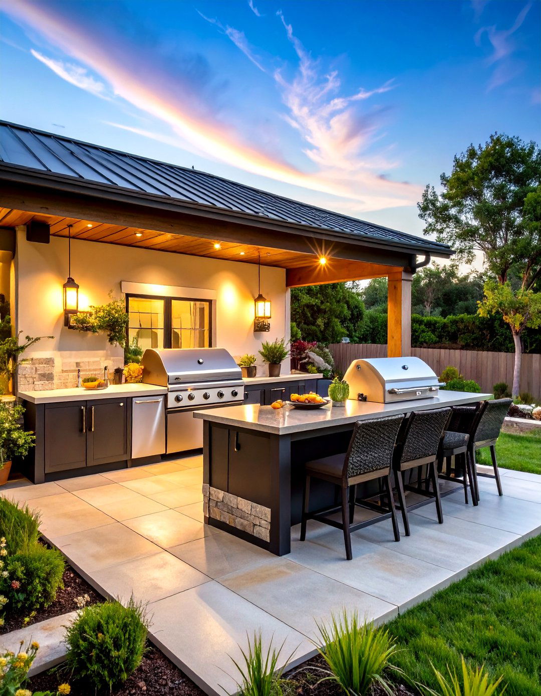 Patio with an Outdoor Kitchen - 30 patio landscape ideas