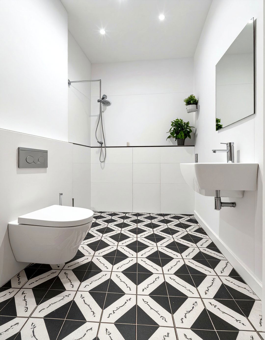 Patterned Cement Tile Bathroom Floor - 30 bathroom floor ideas