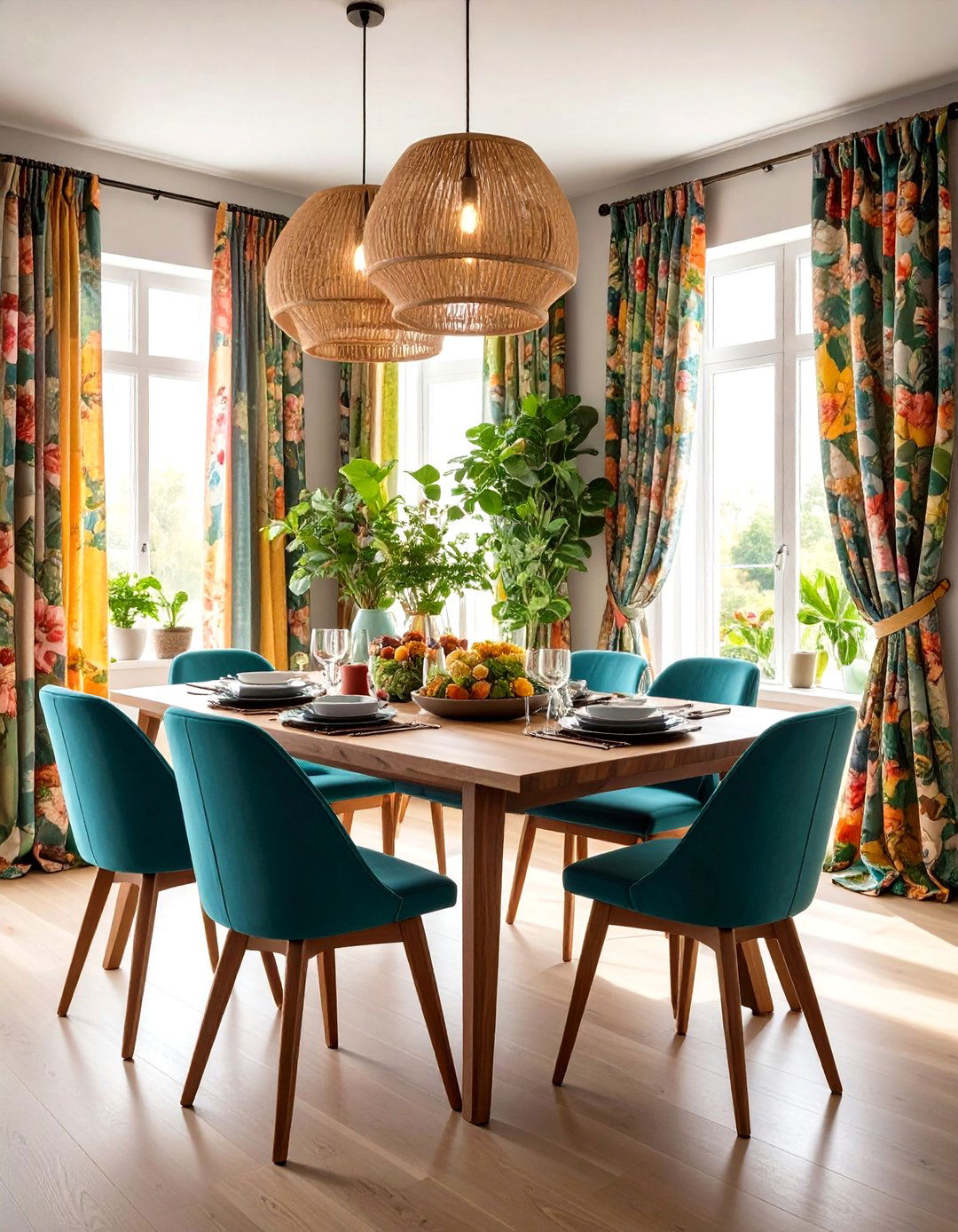 Patterned Dining Room Curtains - 30 dining room curtains ideas