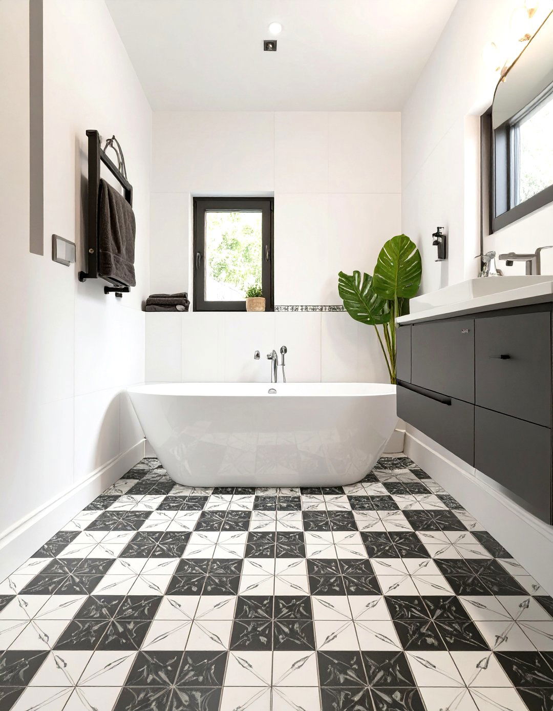 Patterned Floor Tile Bathroom - 30 modern bathroom decor ideas