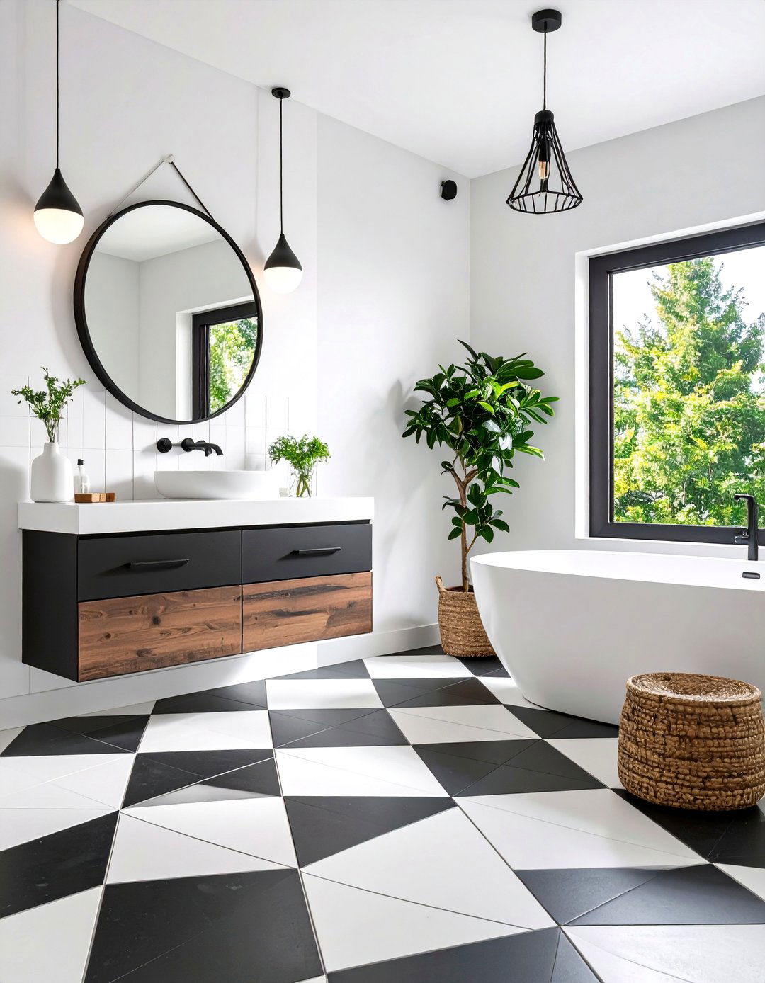 Patterned Floor Tile in a Bathroom - 30 12 bathroom ideas
