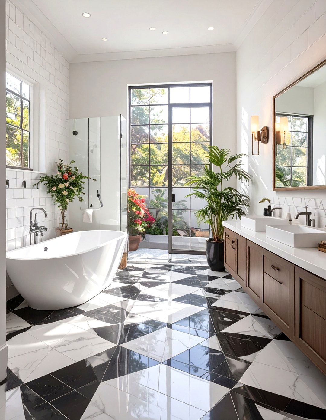 Patterned Floor Tiles as a Statement Piece - 30 small half bathroom ideas