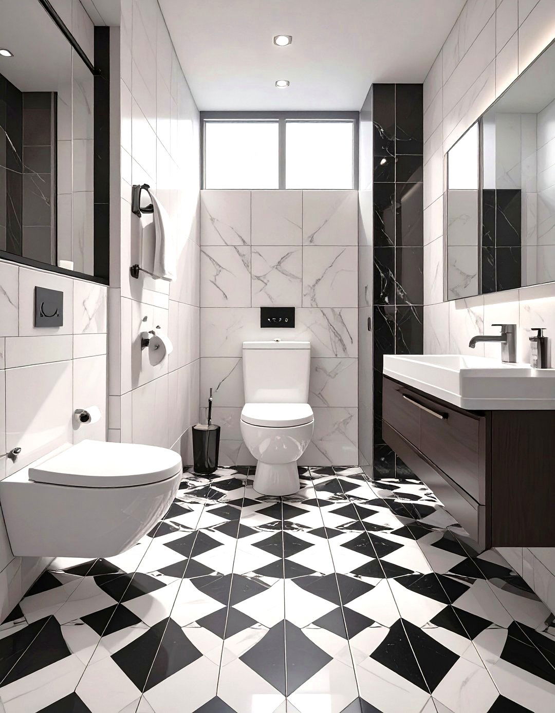 Patterned Floor Tiles in a Water Closet - 30 water closet ideas