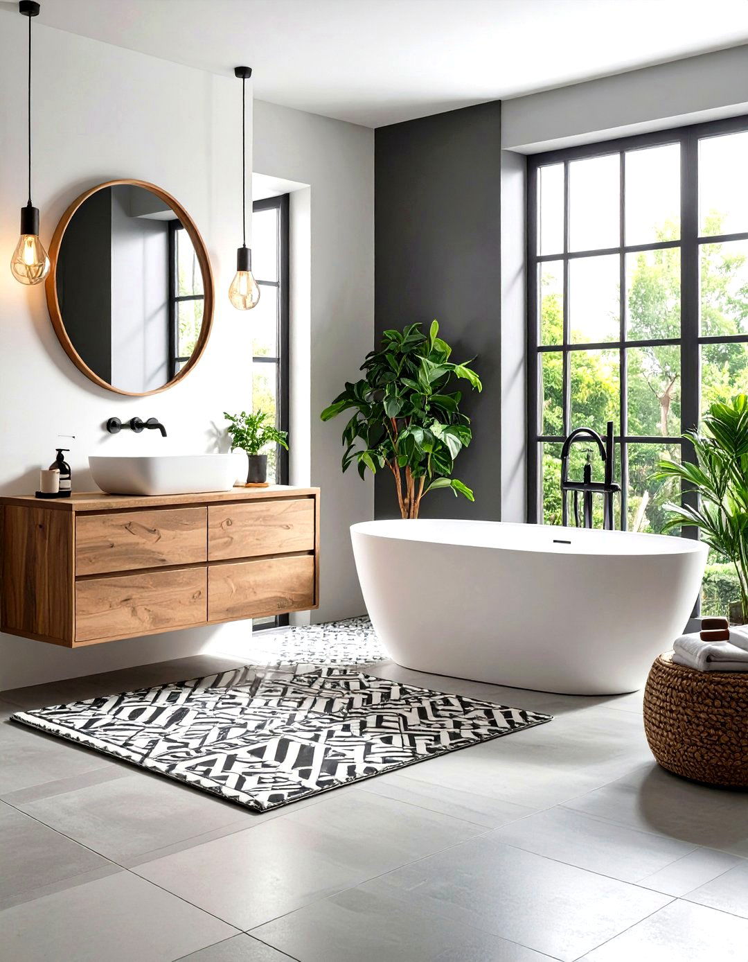Patterned Floor Tiles - 30 remodel small bathroom ideas