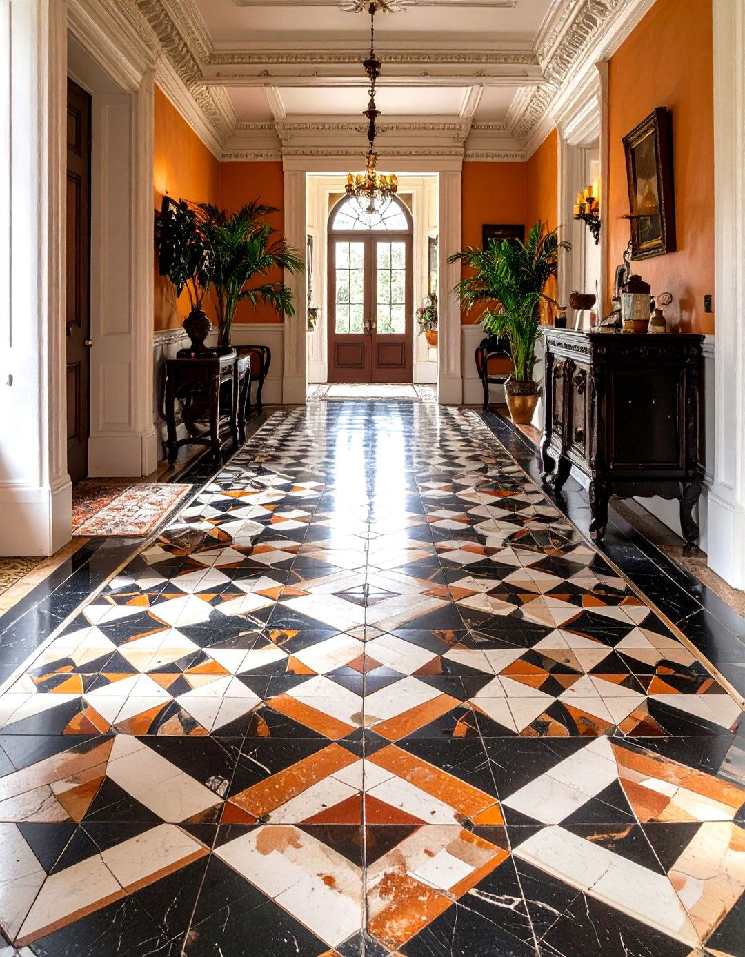 Patterned Geometric Floor Tiles - 30 victorian interior design ideas