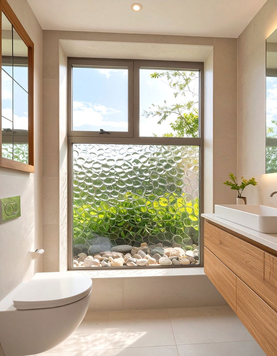 Patterned Glass Small Bathroom Window - 30 small bathroom window ideas