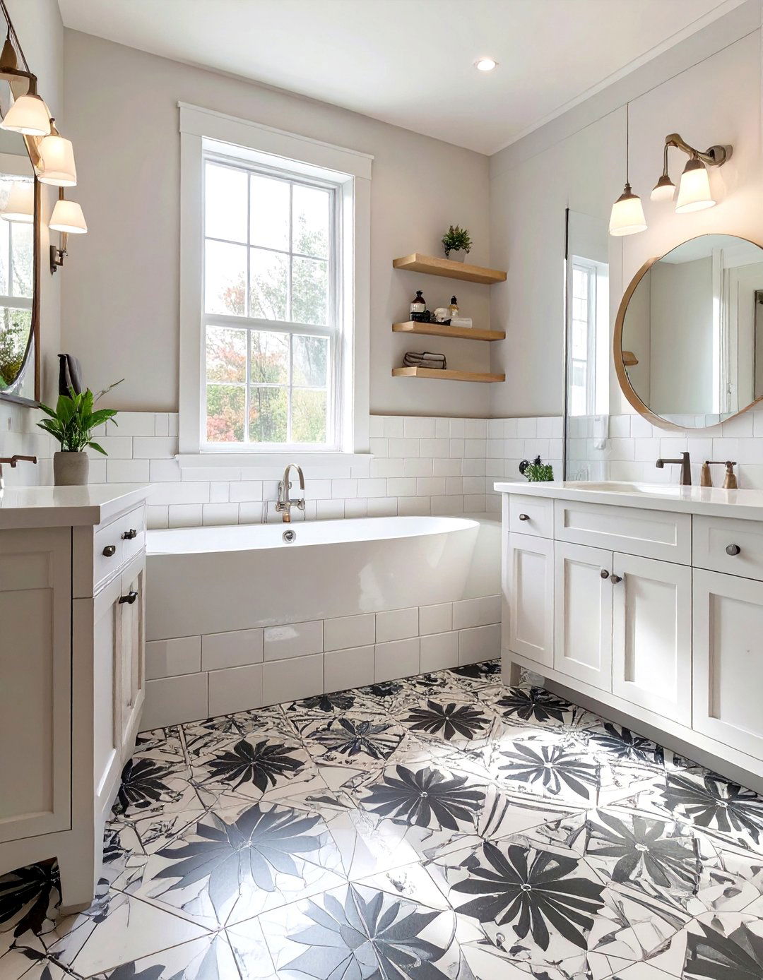 Patterned Tile Bathroom Floor - 30 bathroom interior design ideas