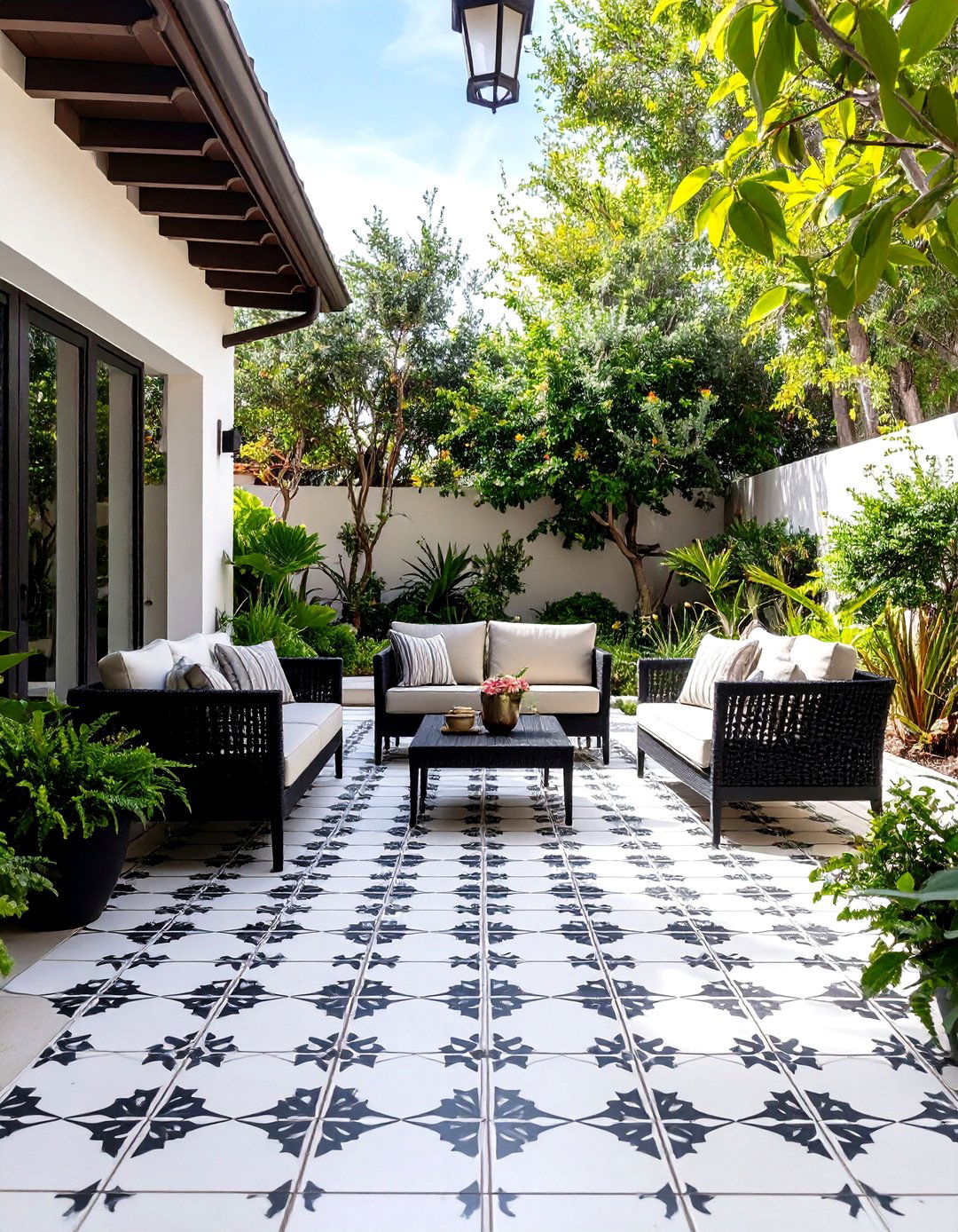 Patterned Tiles for a Statement Patio Floor - 30 patio decorating ideas