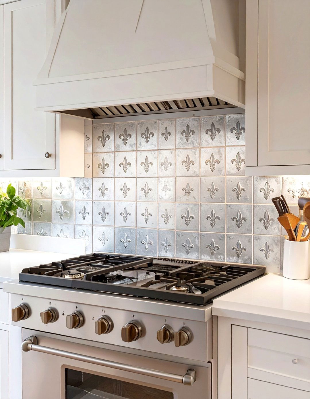 Patterned Tin Tile Stove Backsplash - 30 stove backsplash ideas
