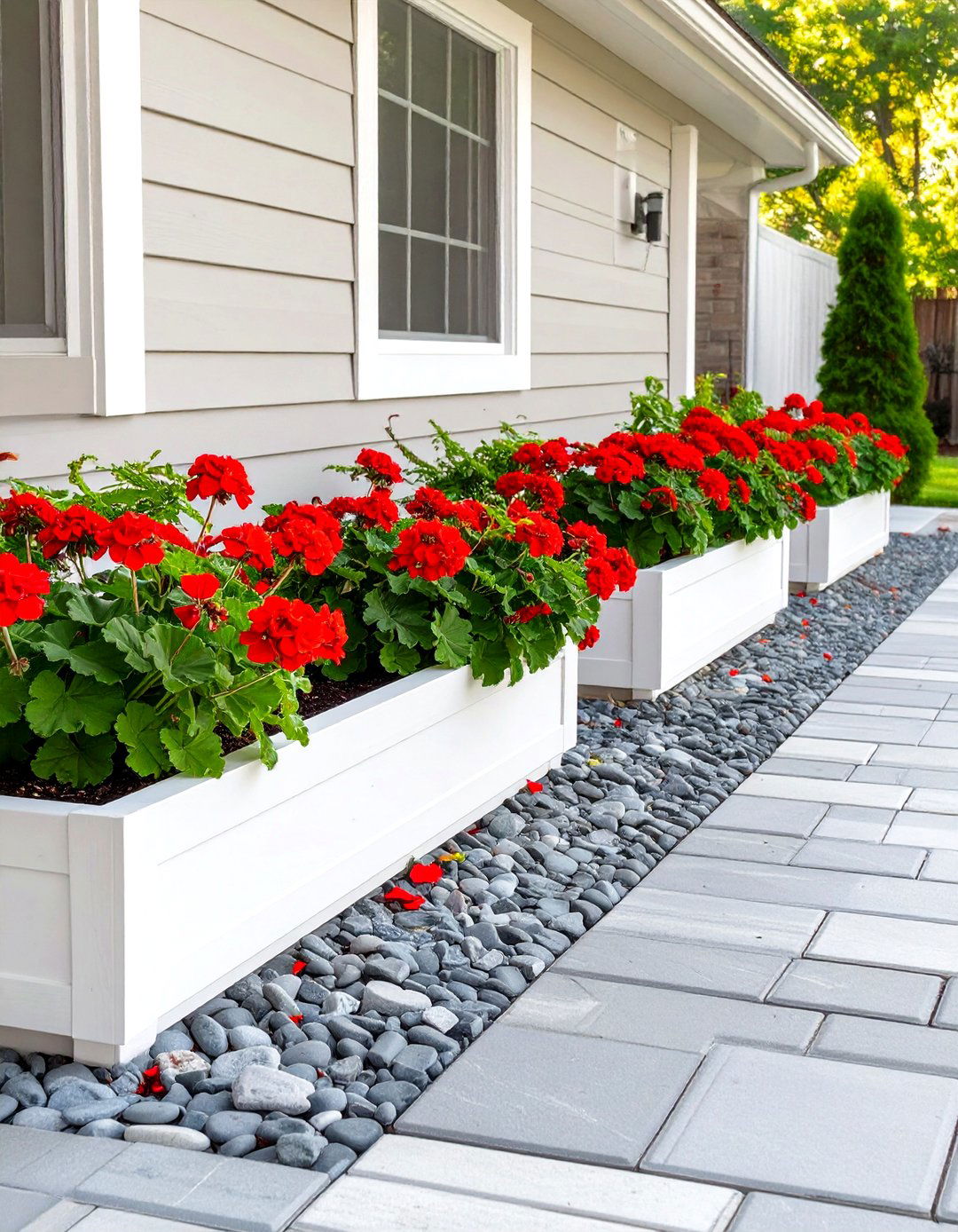 Paver Patio Edging with Planter Boxes - 30 small paver patio ideas