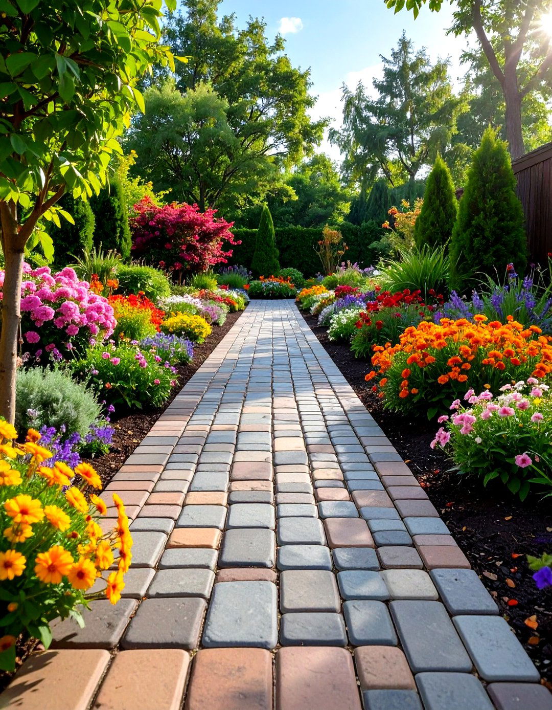 Paver Patio Walkway to a Garden - 30 simple paver patio ideas