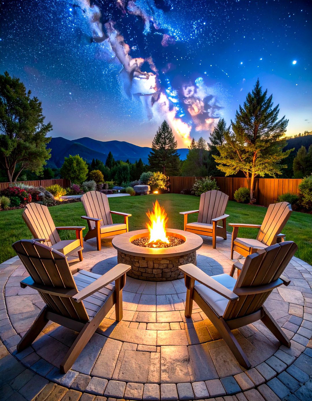 Paver Patio with Integrated Fire Pit - 30 diy cheap patio paver ideas