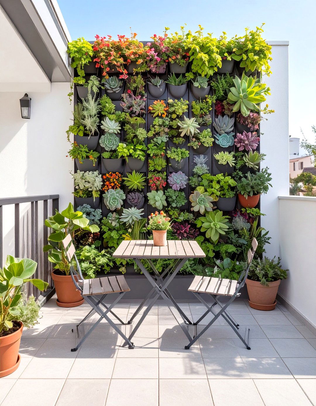 Paver Patio with a Vertical Garden - 30 small paver patio ideas