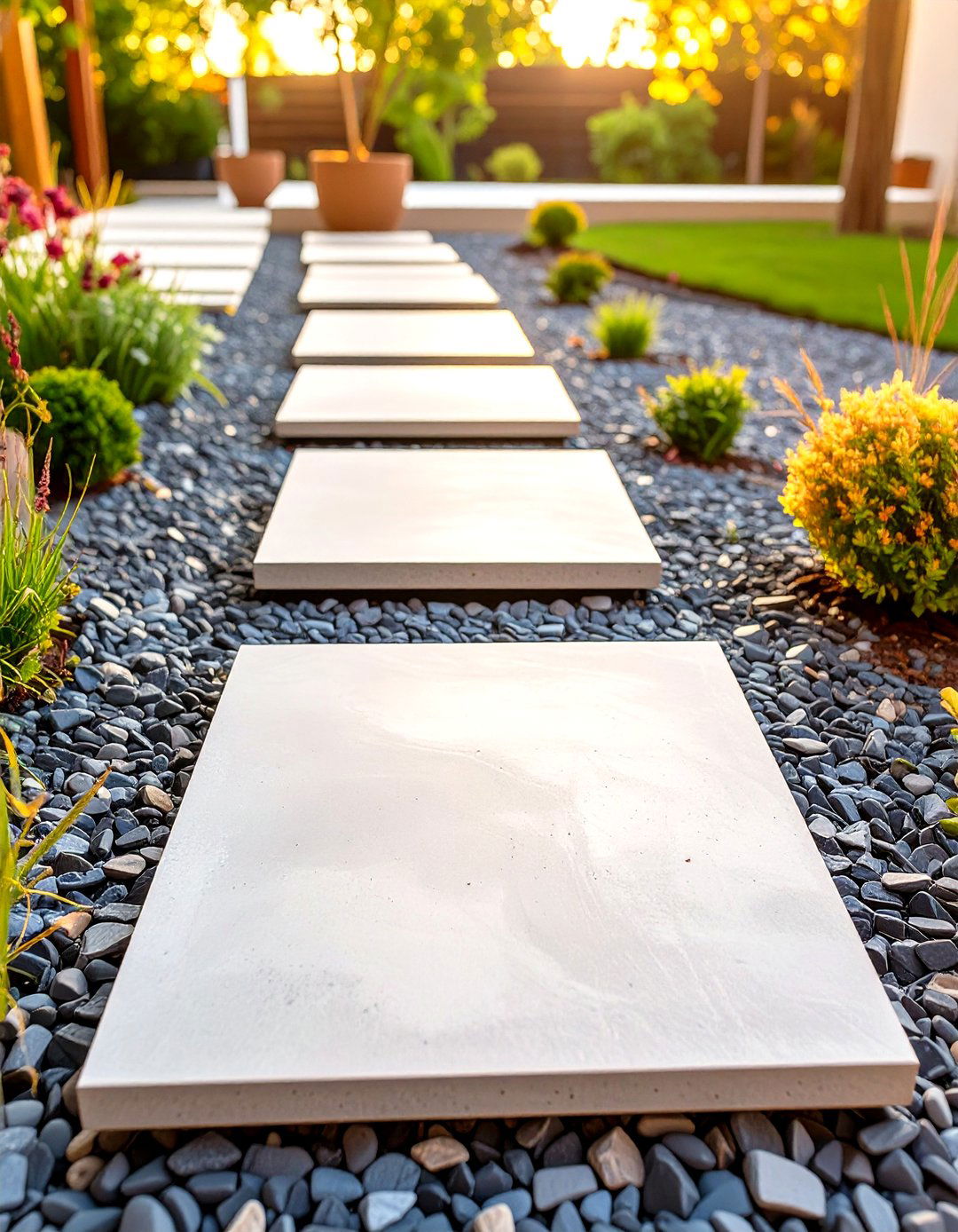 Paver Slabs Over a Gravel Bed - 30 small cheap patio paver ideas