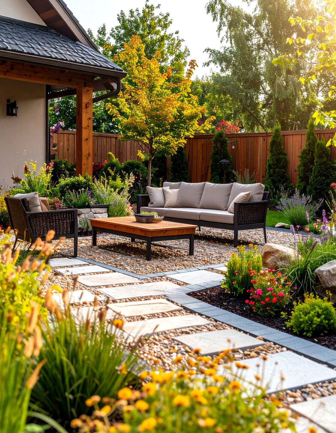 Paver and Decomposed Granite Courtyard - 30 diy cheap patio paver ideas