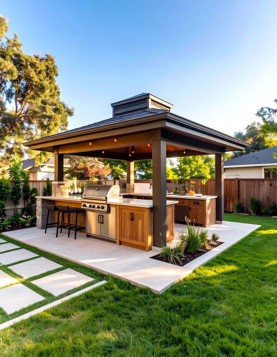 Pavilion Style Small Covered Outdoor Kitchen - 30 small covered outdoor kitchen ideas