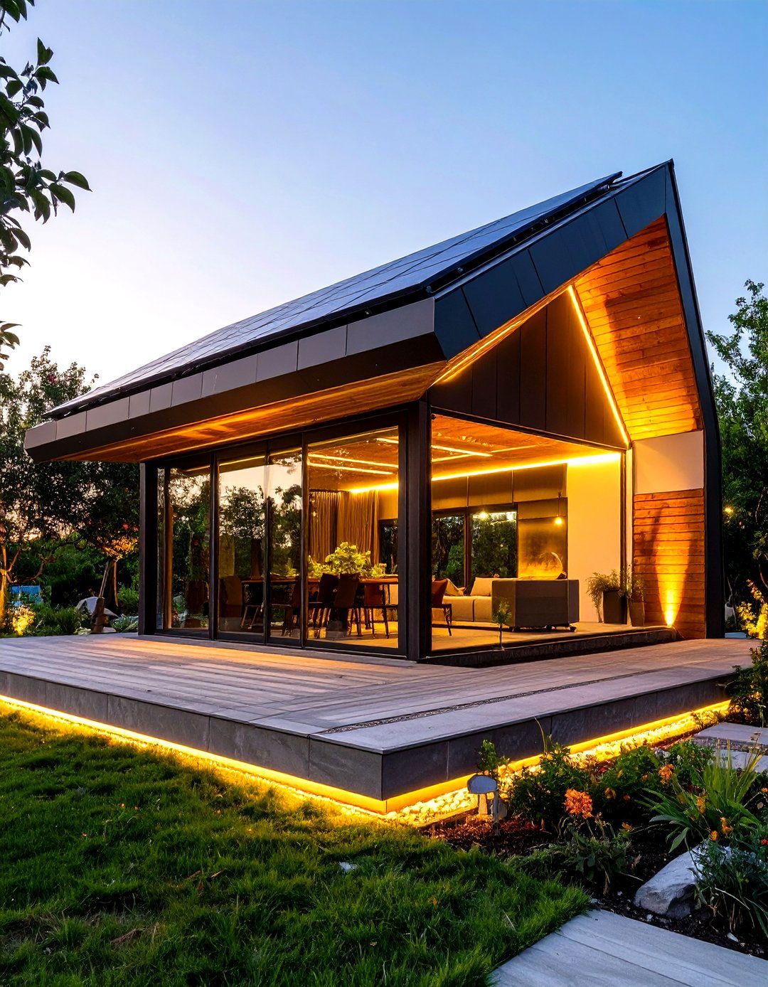Pavilion with Solar Panel Roof - 30 outdoor pavilion ideas