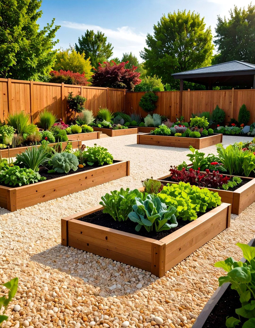 Pea Gravel Base for a Raised Garden Bed - 30 pea gravel landscaping ideas