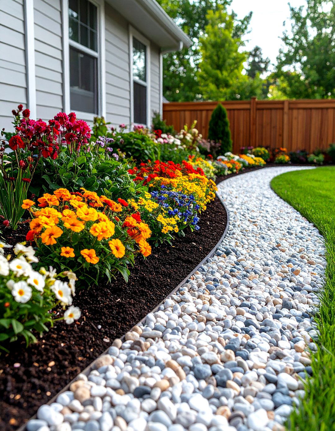 Pea Gravel Edging for Flower Beds - 30 pea gravel landscaping ideas