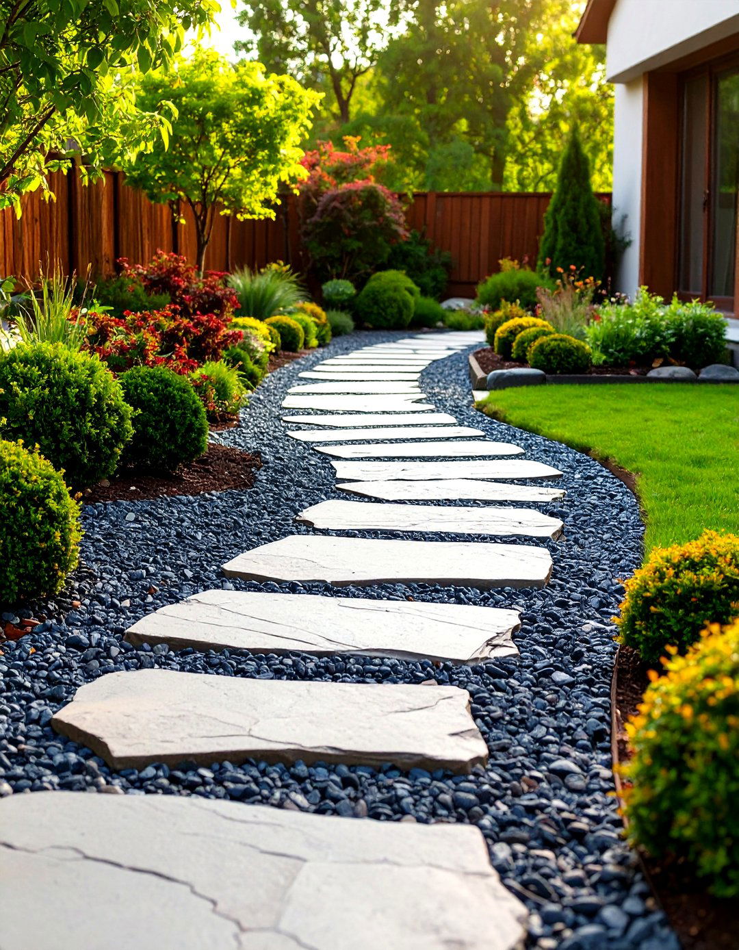 Pea Gravel Infill Between Flagstone Pavers - 30 pea gravel landscaping ideas