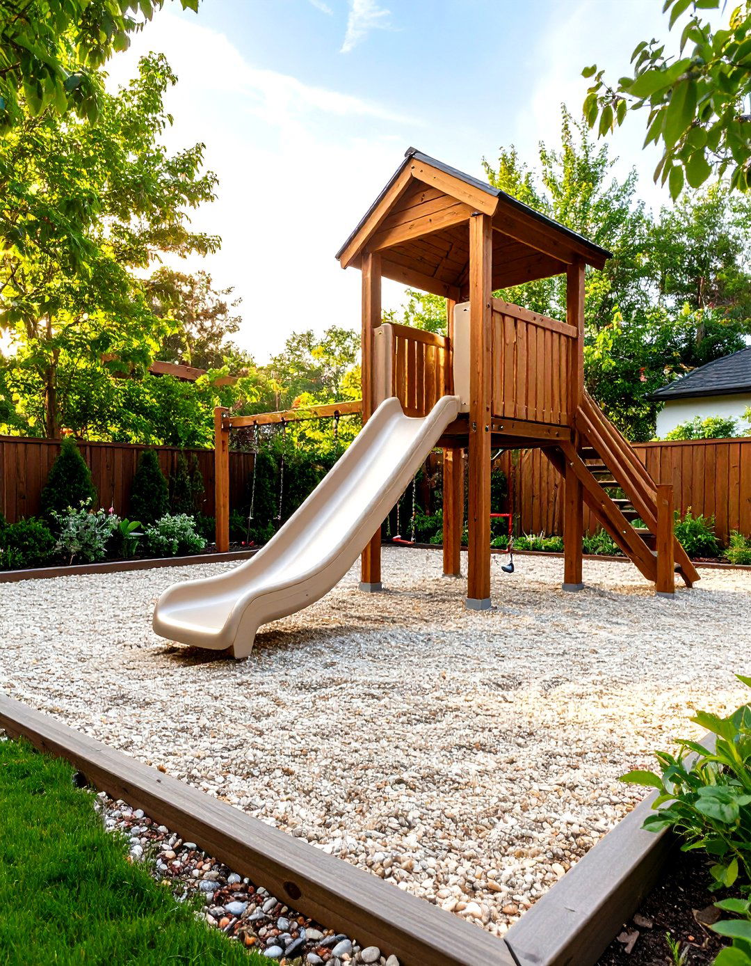 Pea Gravel Playground Area - 30 pea gravel landscaping ideas