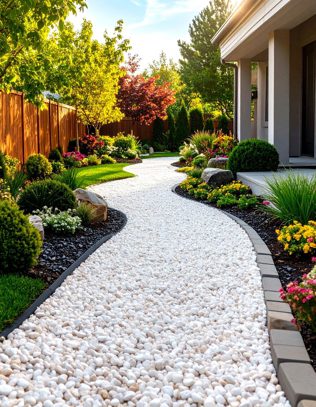 Pea Gravel Side Yard Solution - 30 pea gravel landscaping ideas