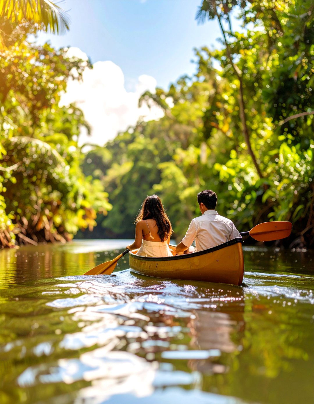Peaceful Canoeing Adventure - 30 outdoor engagement photo ideas
