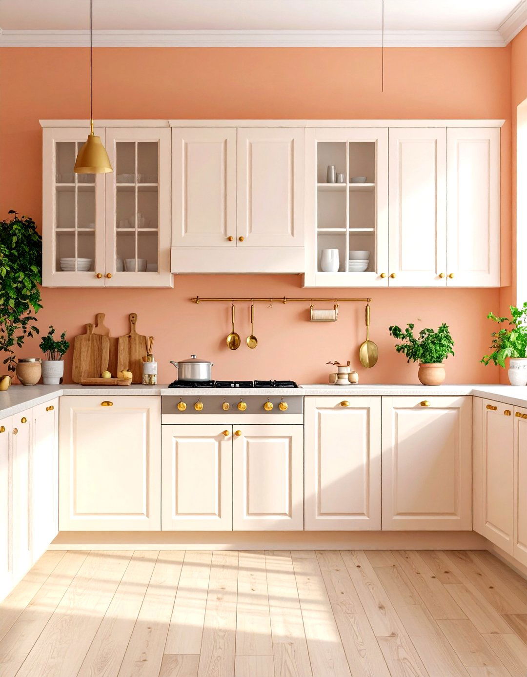 Peach Fuzz Kitchen Warmth - 30 kitchen painting ideas