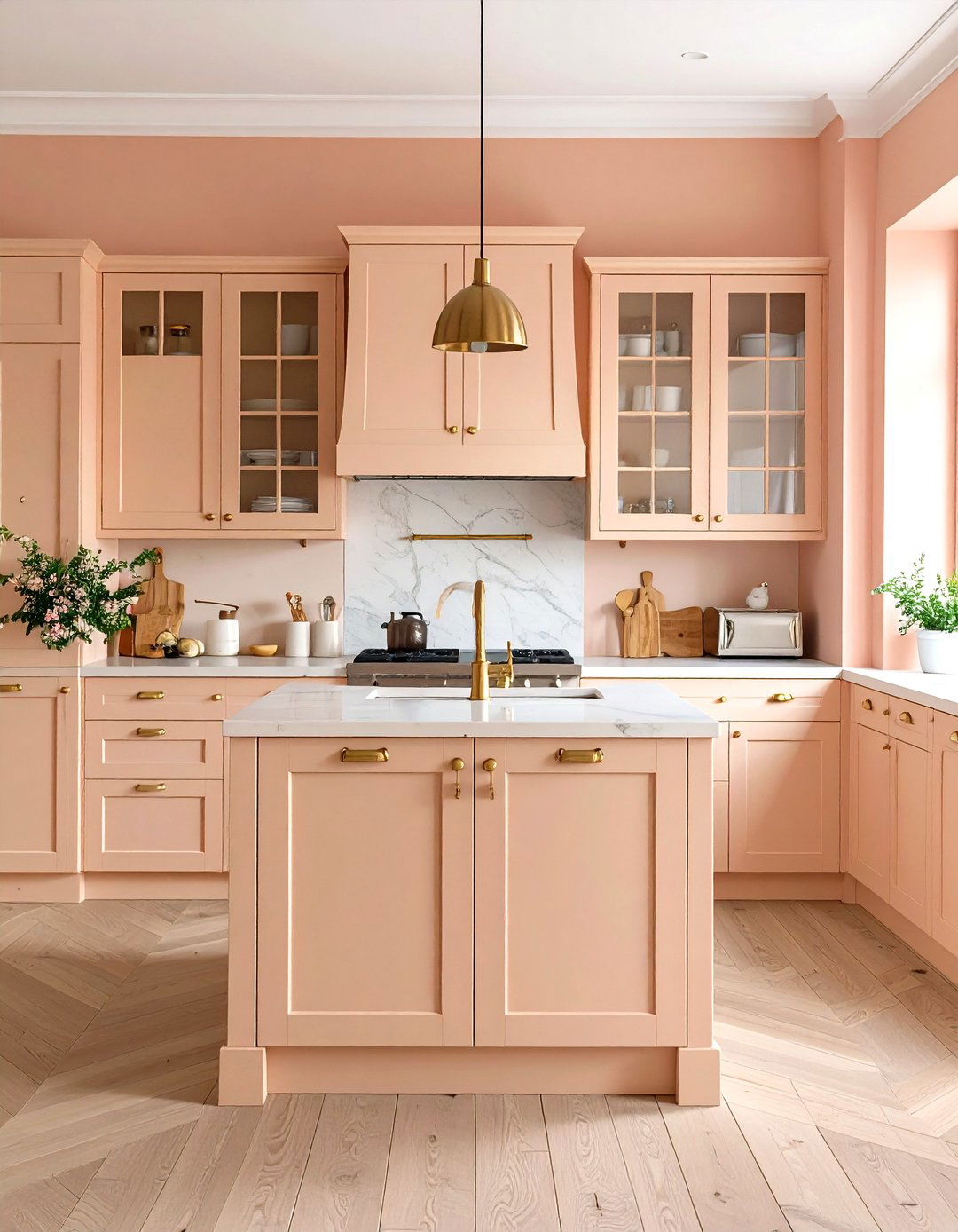 Peach and Cream Kitchen - 30 kitchen paint ideas