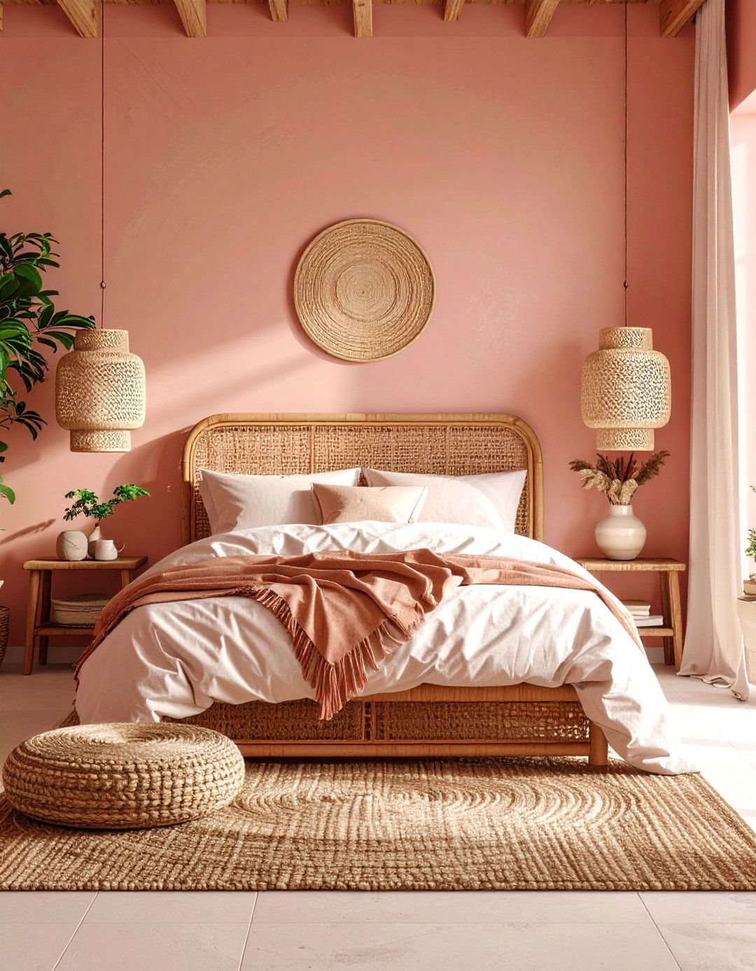 Peachy Pink Tones for a Warm Glow - 30 pink bedroom ideas