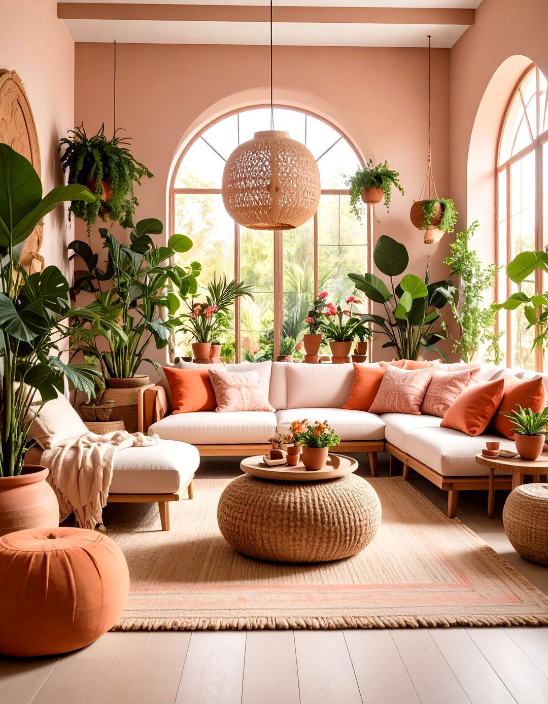 Peachy Pink and Terracotta Decor - 30 pink living room ideas