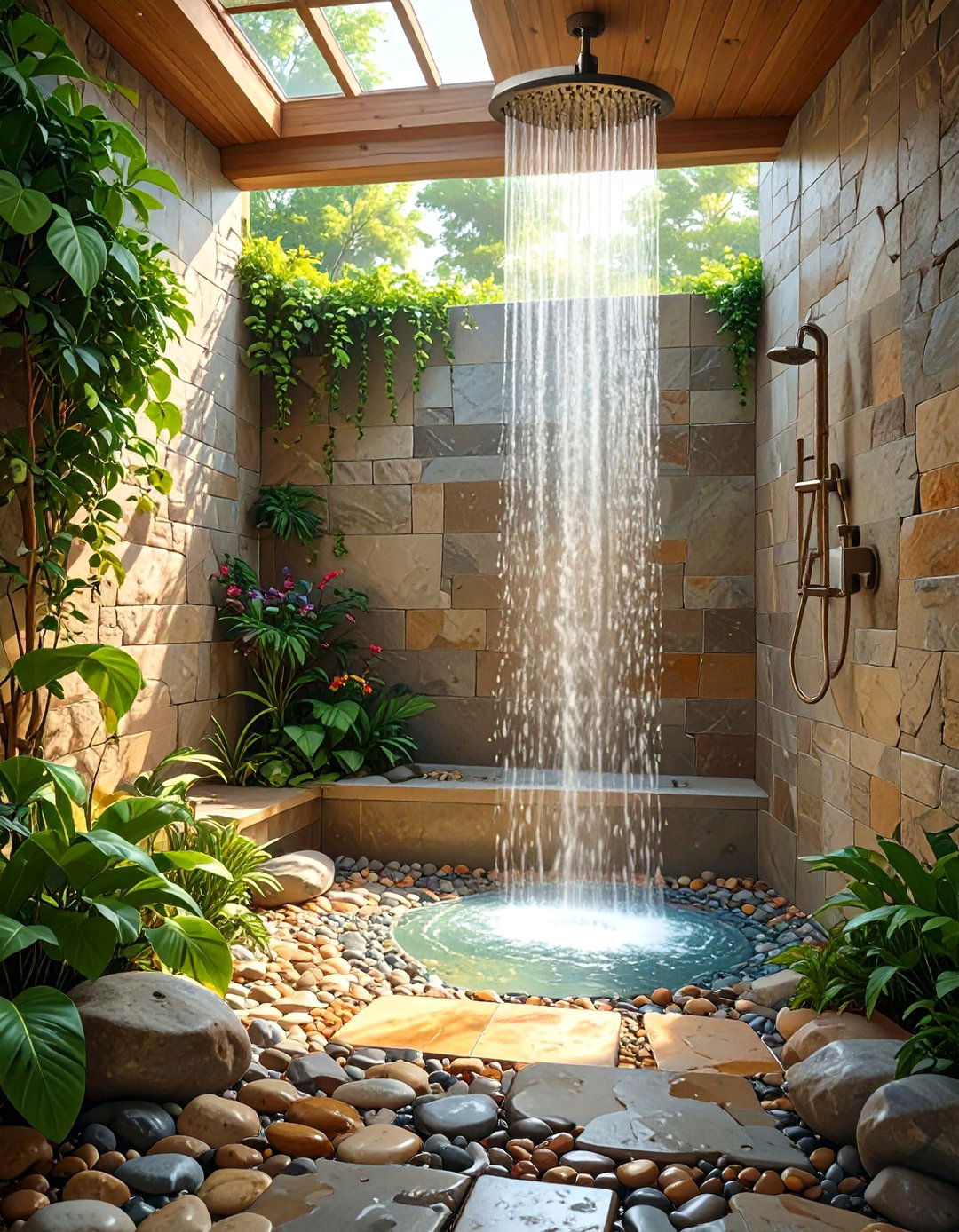 Pebble Bathroom Shower Floor Tiles - 30 bathroom tiles design images ideas