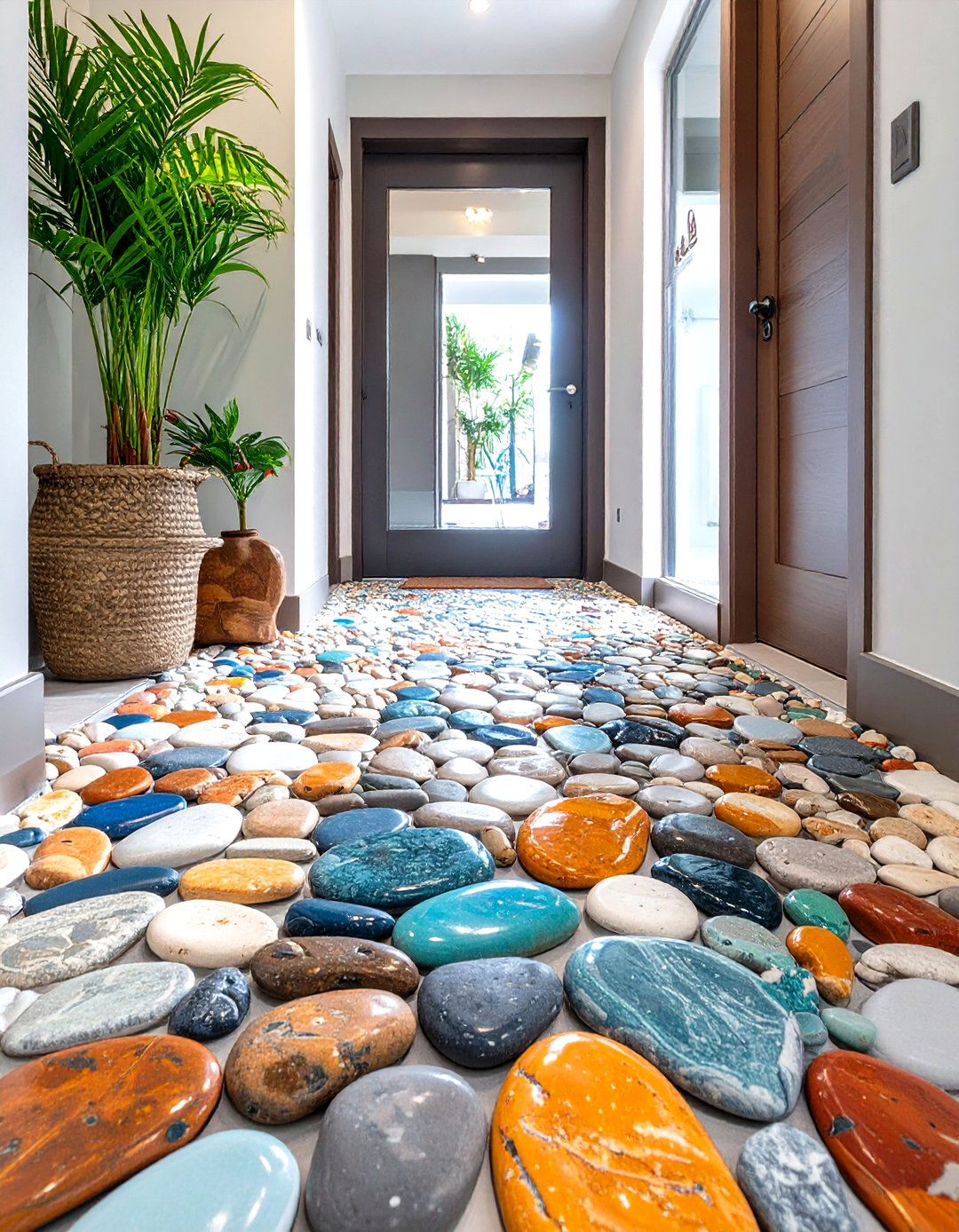 Pebble Mosaic Tile Floor - 30 small entryway tile floor ideas
