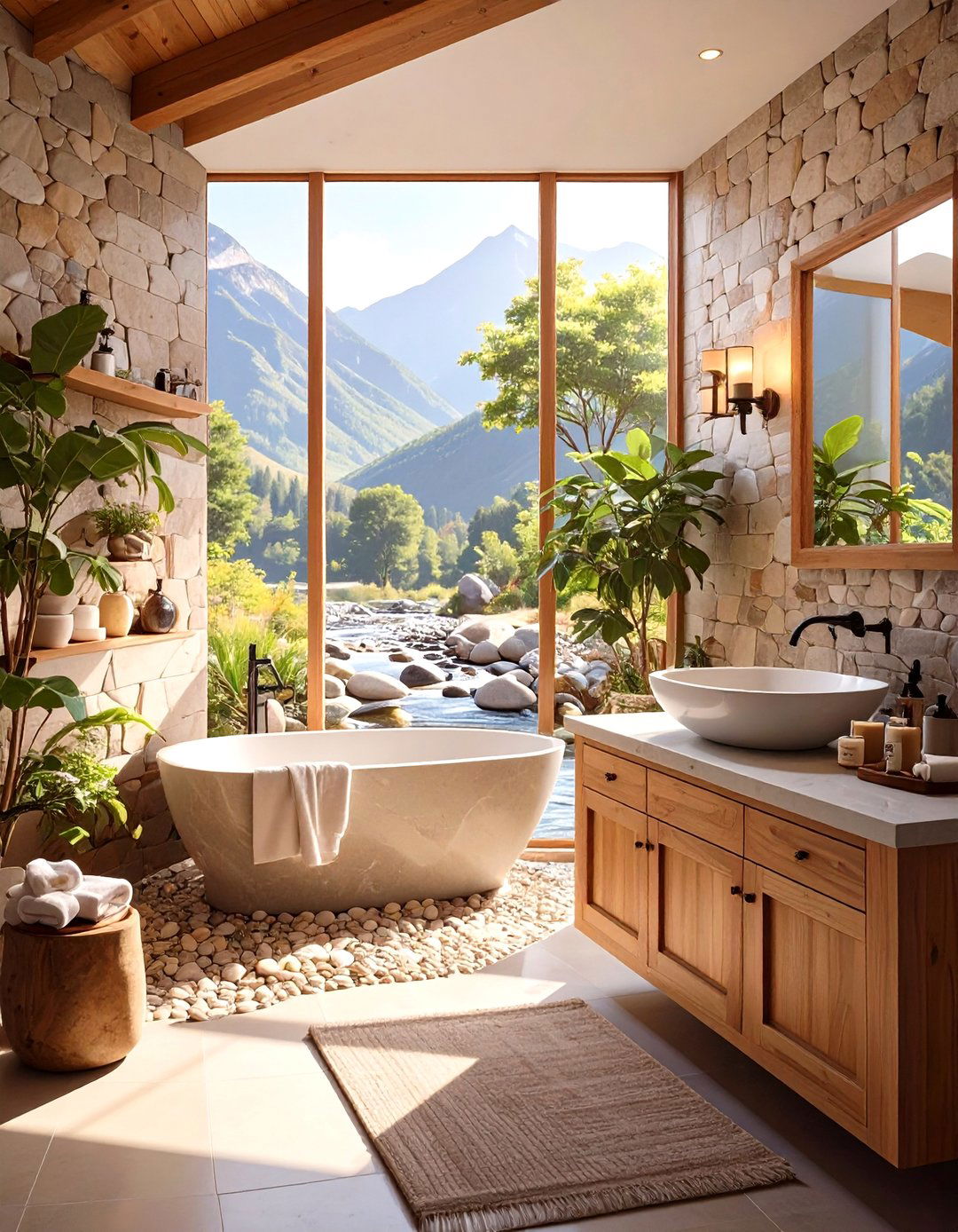 Pebble Tile Bathroom Backsplash - 30 bathroom backsplash ideas