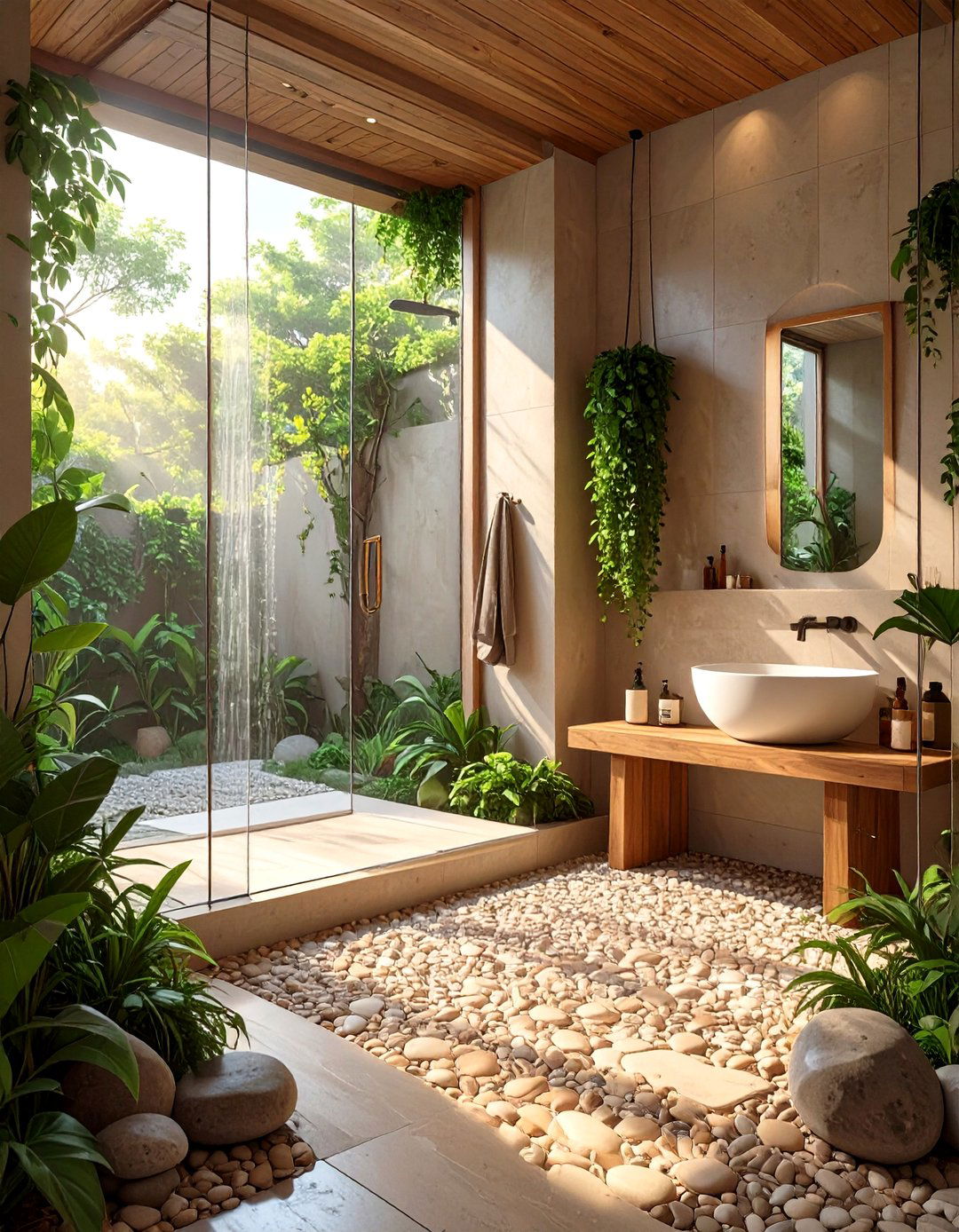Pebble Tile Bathroom Floor - 30 bathroom floor ideas