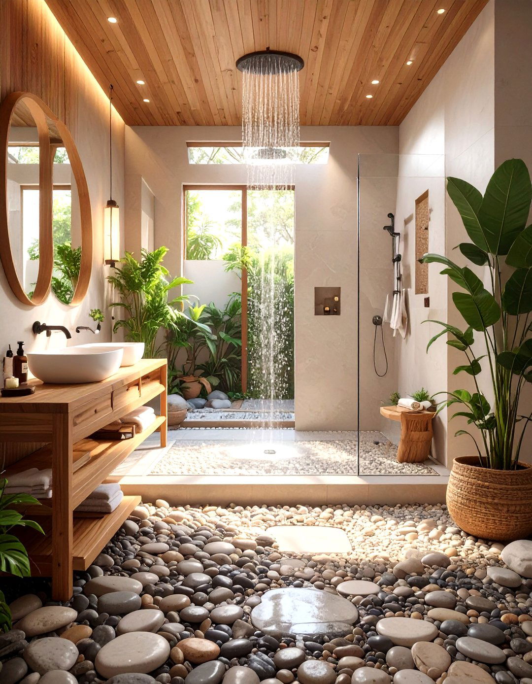 Pebblestone Bathroom Floors - 30 bathroom floors ideas