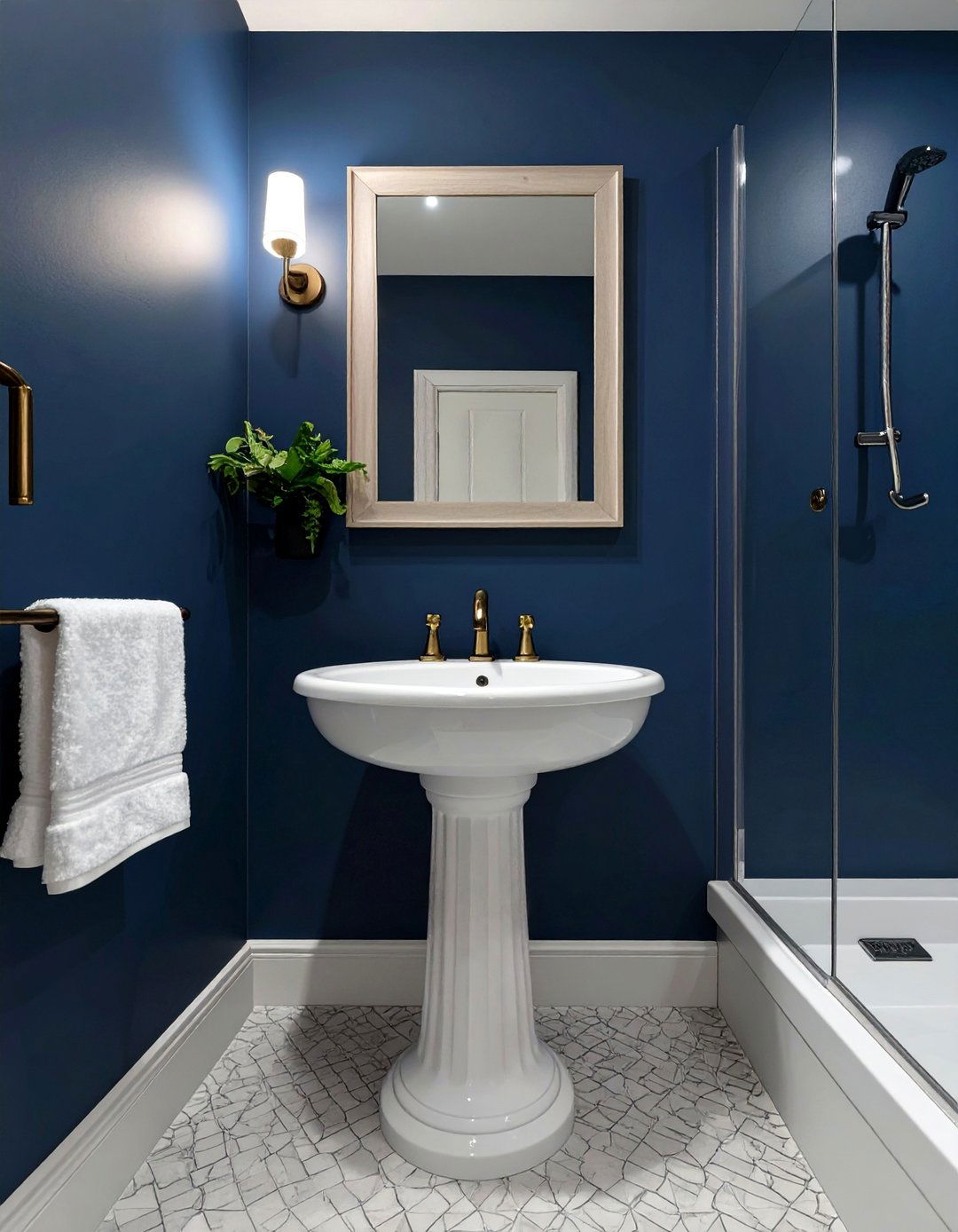 Pedestal Sink for a Classic Space Saving Look - 30 small bathroom remodel ideas with shower