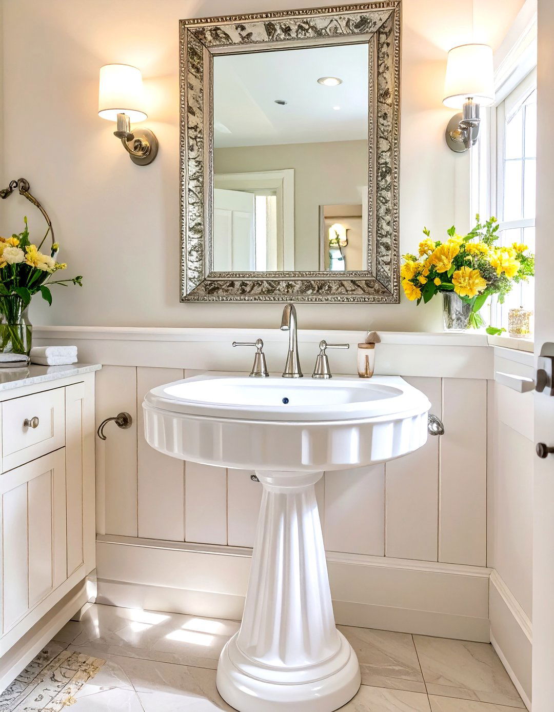 Pedestal Sinks in Bathrooms - 30 traditional home design ideas