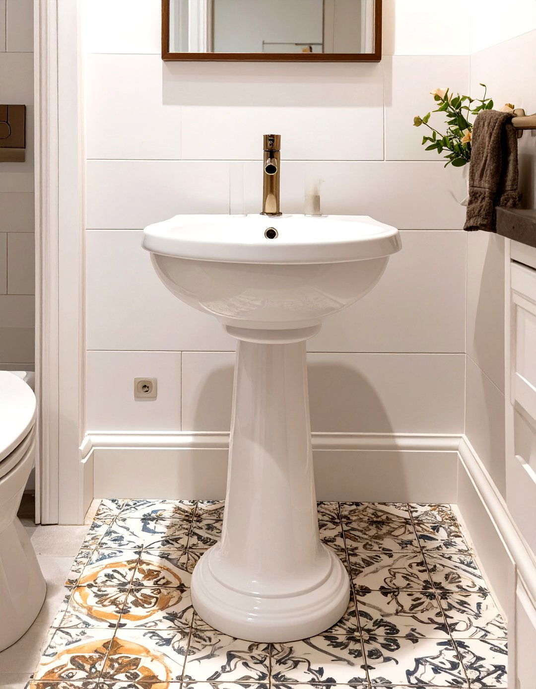 Pedestal Sinks to Save Floor Space - 30 small toilet and bathroom ideas
