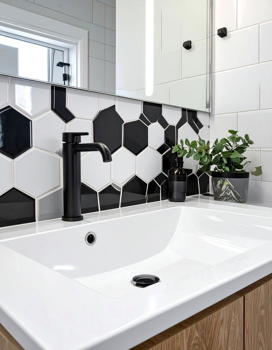 Peel and Stick Tile Backsplash - 30 teen bathroom ideas