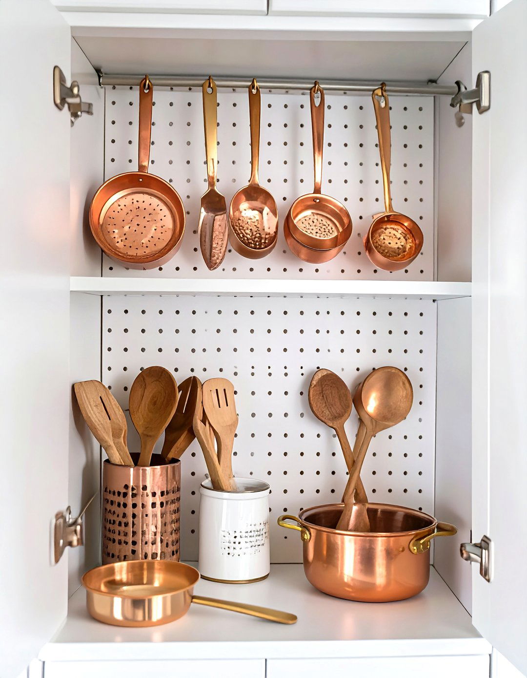 Pegboard Cabinet Door Organizers - 30 small kitchen cabinet ideas