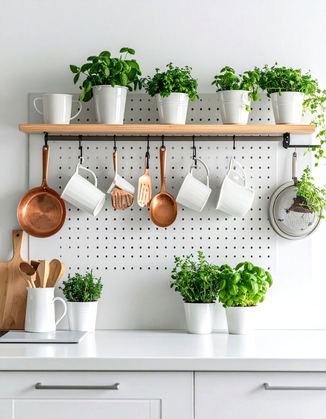 Pegboard Organizer Kitchen Wall - 30 kitchen wall art ideas
