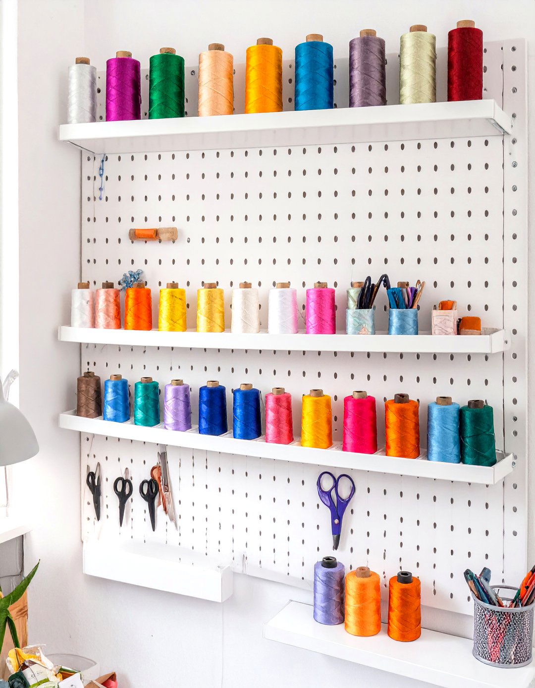 Pegboard Organizer Wall - 30 simple accent wall ideas