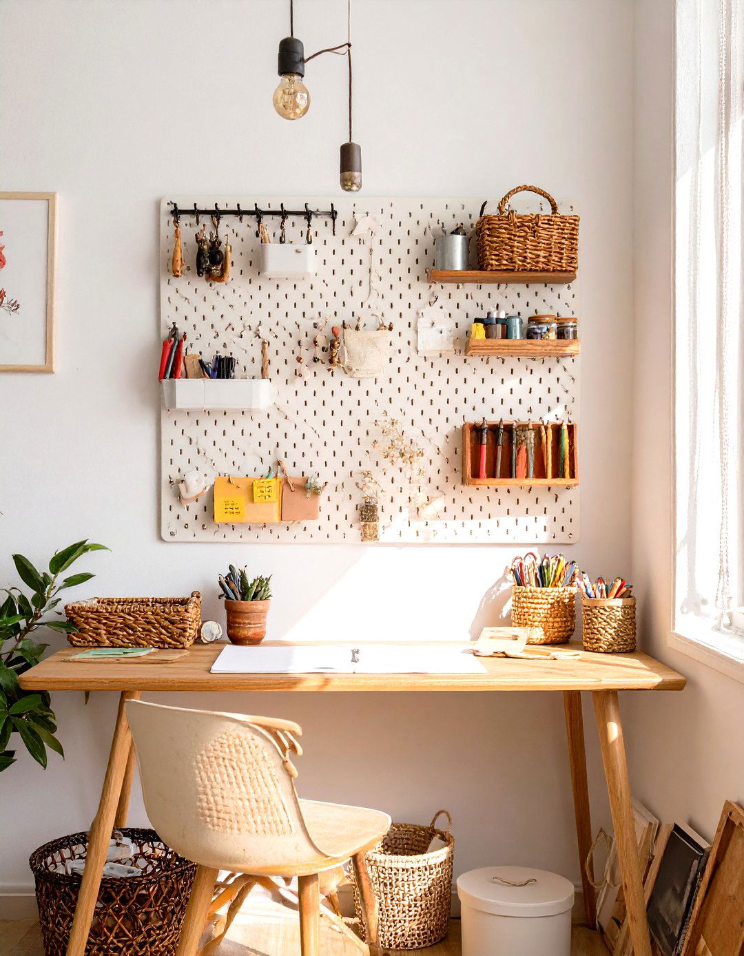 Pegboard Organizer for Accessories - 30 teenage girl bedroom ideas for small rooms