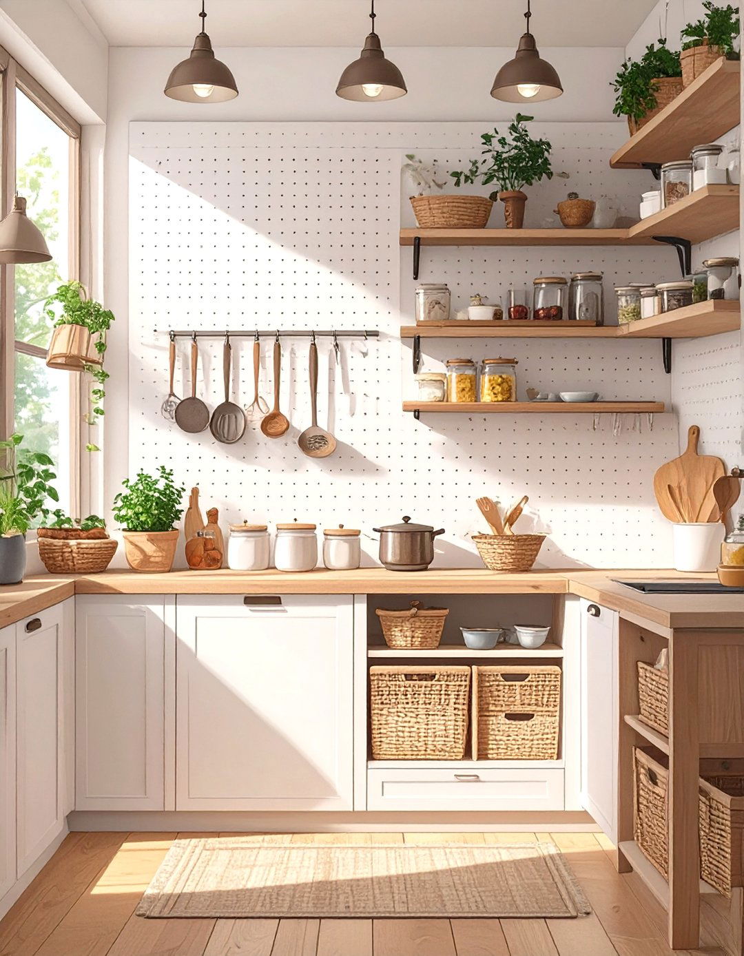 Pegboard Pantry Organizer Wall - 30 small kitchen pantry ideas